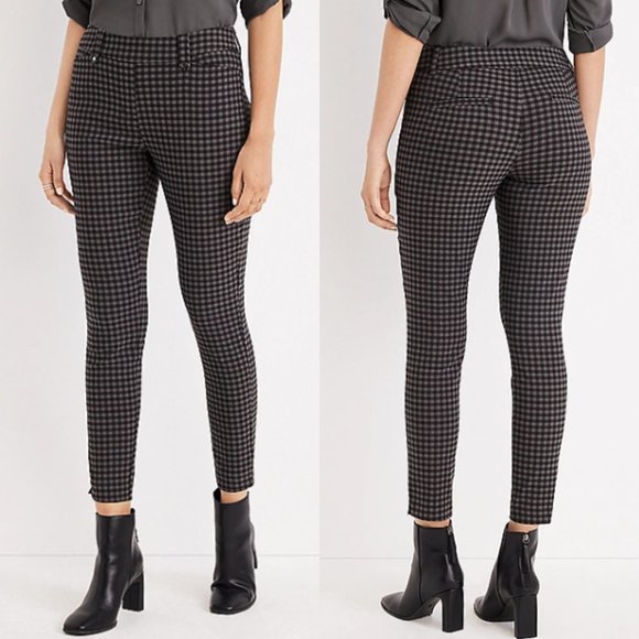 Lark + Gray Stretch Ponte Pants Windowpane Print Black/Gray SZ Medium NEW - Picture 3 of 15